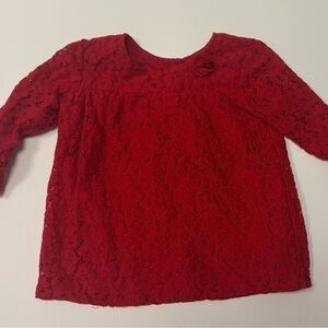 Crown & Ivy Kids Red Lace Dressy Top – Size 6